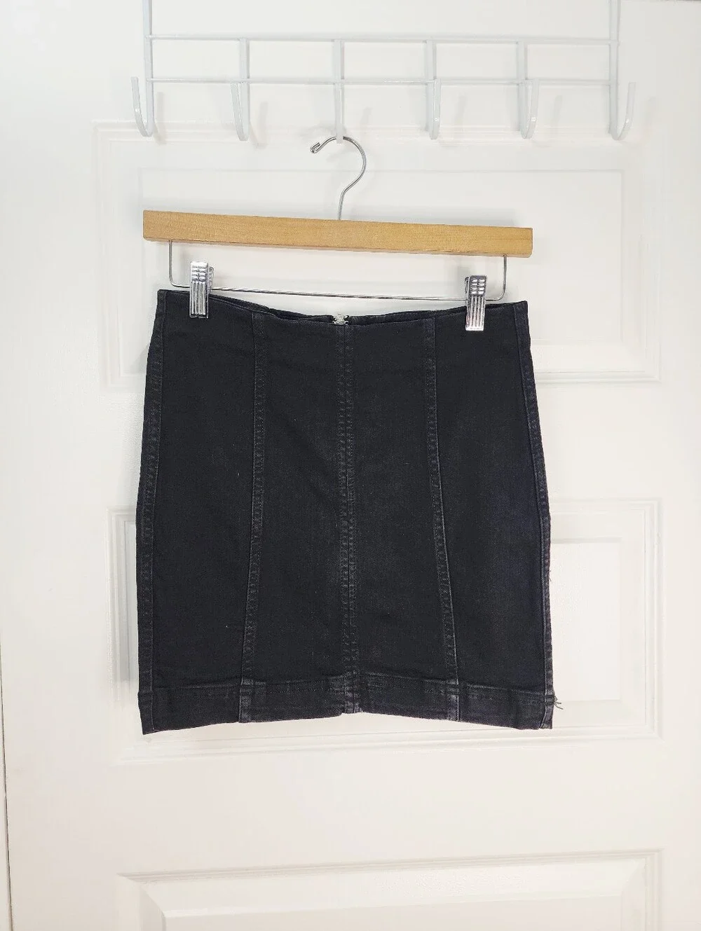 Free People Zip to It Denim Mini Skirt Size 6